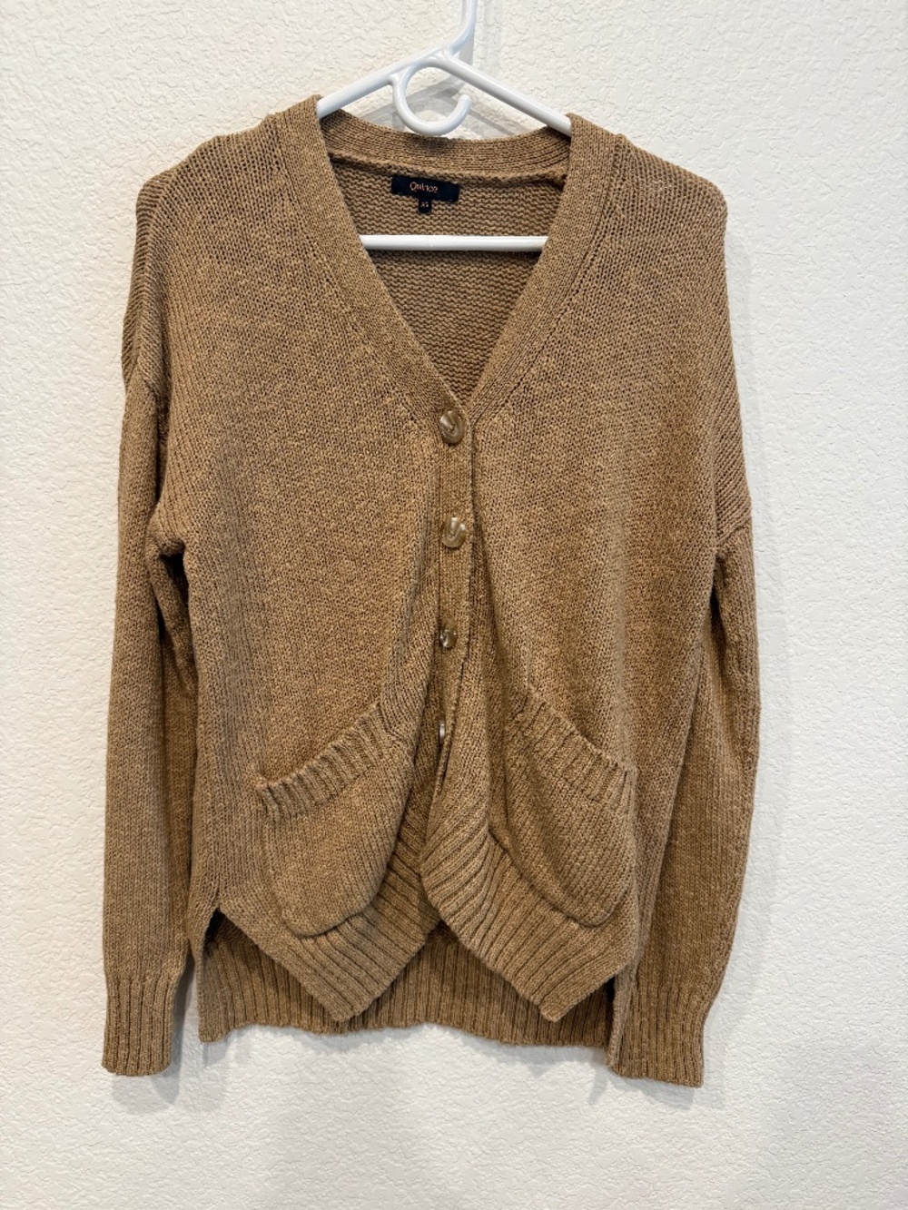 Quince Cotton Linen Relaxed Cardigan - Discontinued - Camel - Women’s XS